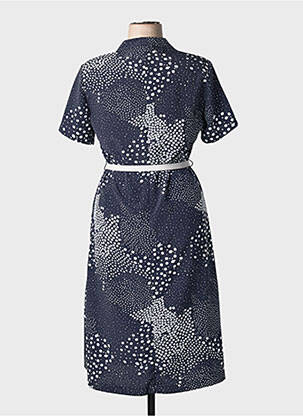 Rochie midi imprimeu fantezie mâneci scurte albastru GRIFFON femeie