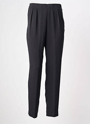 Pantalon drept talie elastică mărime normală negru PL COUTURE femeie