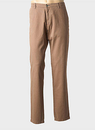 Pantalon chino țesătură poplin mărime normală maro BRUNO SAINT HILAIRE bărbat