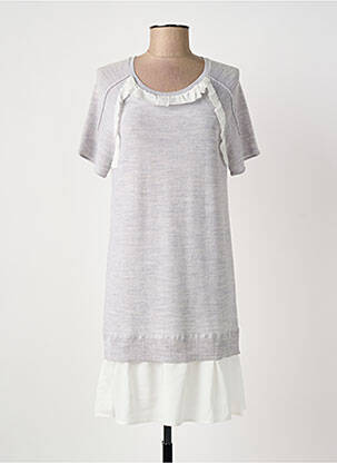 Rochie scurtă mâneci scurte mâneci scurte gri SONIA RYKIEL femeie