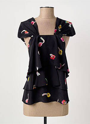 Top guler pătrat fără mâneci negru SONIA RYKIEL femeie
