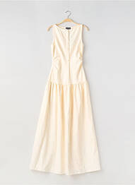 Rochie lungă croială evazată fără mâneci bej PRETTY LITTLE THING femme