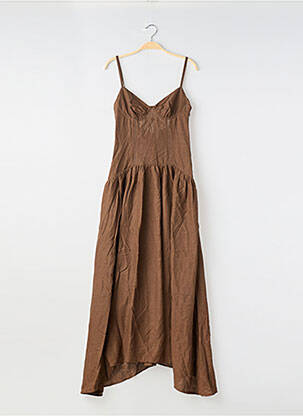 Rochie lungă maro LOUNGE femeie