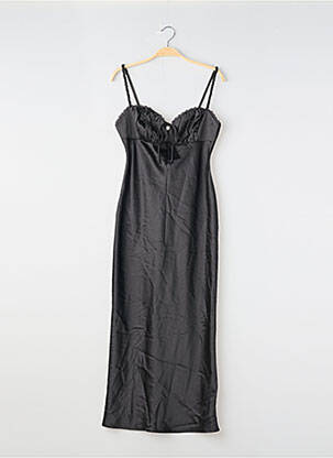 Rochie lungă croială cambrată bretele subțiri negru GINA TRICOT femeie