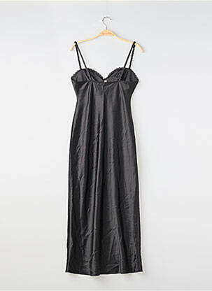Rochie lungă mâneci cu bretele ajustabile bretele subțiri negru GINA TRICOT femeie