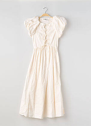 Rochie midi mâneci scurte mâneci scurte bej LOVAAN femeie