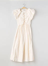 Rochie midi mâneci scurte mâneci scurte bej LOVAAN femeie