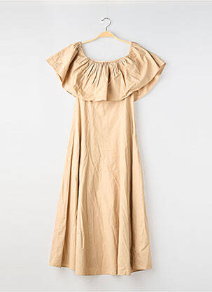 Rochie midi mâneci scurte mâneci scurte bej H&M femeie