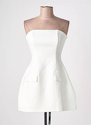 Rochie scurtă fără mâneci fără mâneci alb LEAU femeie