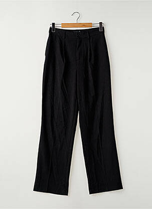Pantalon larg țesătură poplin mărime normală negru GINA TRICOT femeie