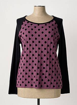 Pulover croială cambrată mâneci lungi violet COTE ANGLAISE femeie