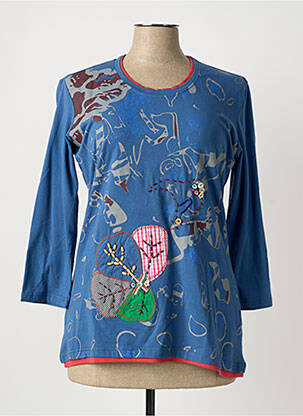 Tricou mâneci 3/4 mâneci 3/4 albastru S.QUISE femeie