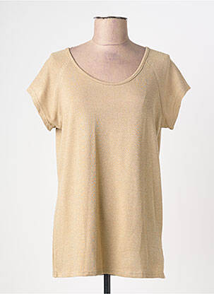 Top elasticitate mâneci scurte auriu MIELO MODA femeie
