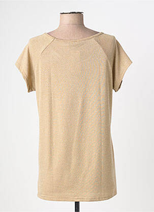 Top elasticitate mâneci scurte auriu MIELO MODA femeie
