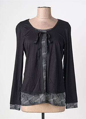 Top elasticitate mâneci lungi negru VIE NOCTURNE femeie