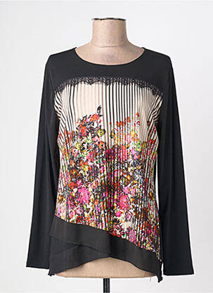 Top țesătură jersey mâneci lungi negru NAYAT femeie