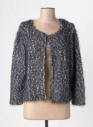 Vestă cu mâneci lungi tricot tricot pufos negru LAURAME femeie
