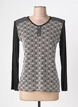 Top elasticitate mâneci lungi negru NIKI PARIS femeie