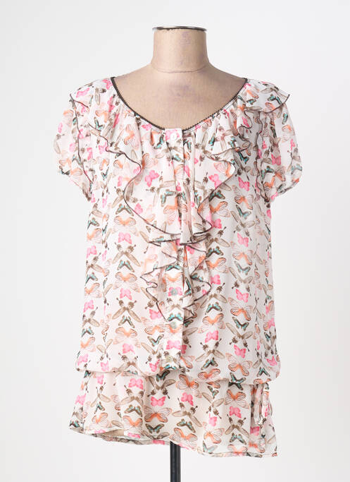 Tunică mâneci scurte bej FEMMES JE VOUS AIME femeie