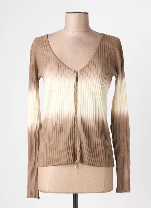 Vestă cu mâneci lungi maro MEALINA femeie