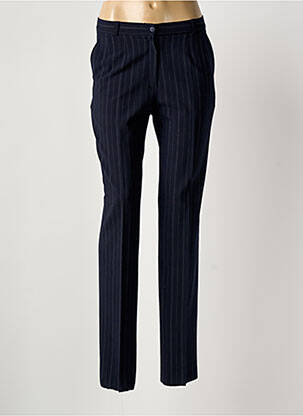 Pantalon drept talie cu cleme talie înaltă albastru MARYVET femeie