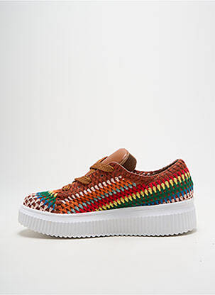 Adidași vârf rotund toc de 4 la 6 cm maro VALENTINA femeie