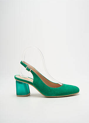 Pantofi cu toc nubuc toc de 7 la 9 cm verde LODI LOVE femeie