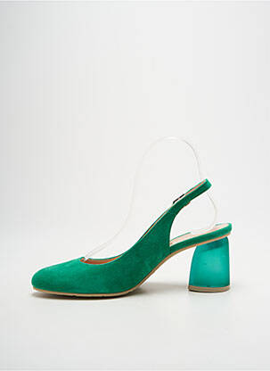 Pantofi cu toc nubuc toc de 7 la 9 cm verde LODI LOVE femeie
