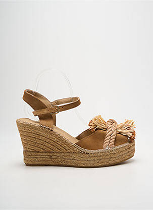 Espadrile închidere cu buclă(e) toc de 7 la 9 cm maro STAR LOVE femeie