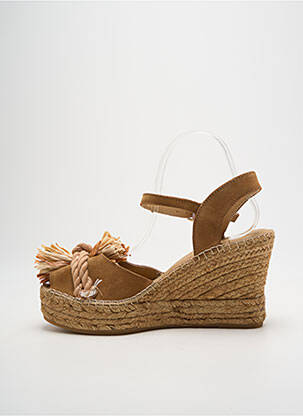 Espadrile închidere cu buclă(e) toc de 7 la 9 cm maro STAR LOVE femeie