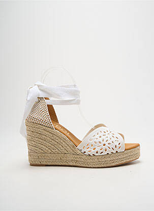Espadrile închidere cu șireturi toc de 7 la 9 cm alb MAYPOL femeie