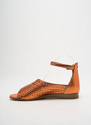 Sandale/pantofi decupați material neted toc plat până la 3 cm portocaliu MYMA femme