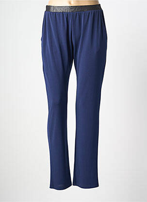 Pantalon drept talie elastică albastru JUMFIL femeie