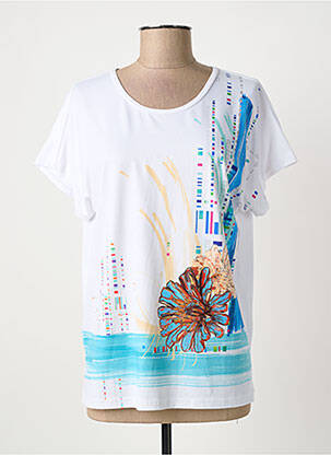 Tricou imprimeu fantezie mâneci scurte alb QUATTRO femeie