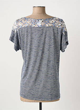 Tricou croială dreaptă mâneci scurte albastru QUATTRO femeie
