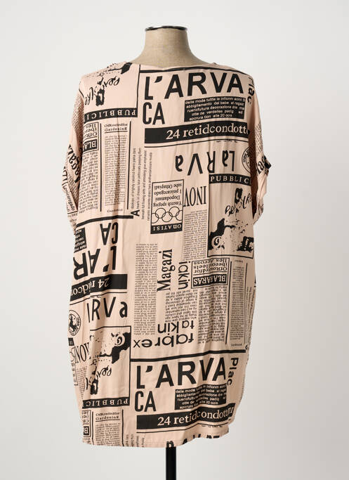 Tunică mâneci scurte guler în v bej QUATTRO femme