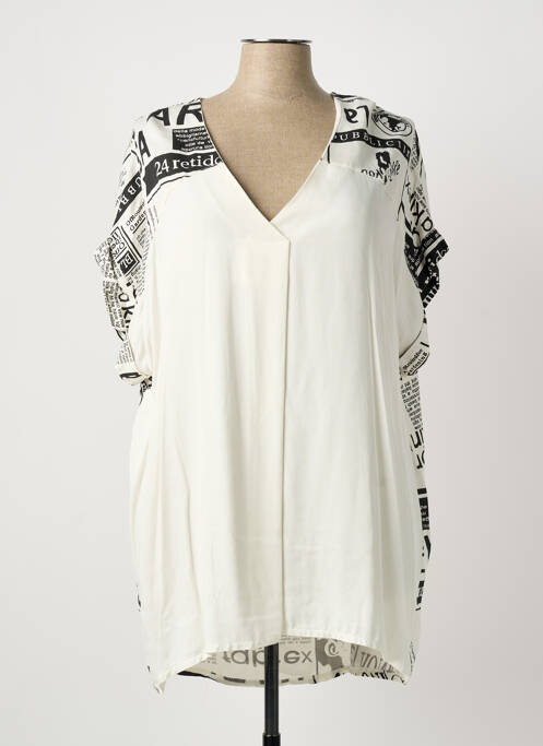 Tunică mâneci scurte alb QUATTRO femeie