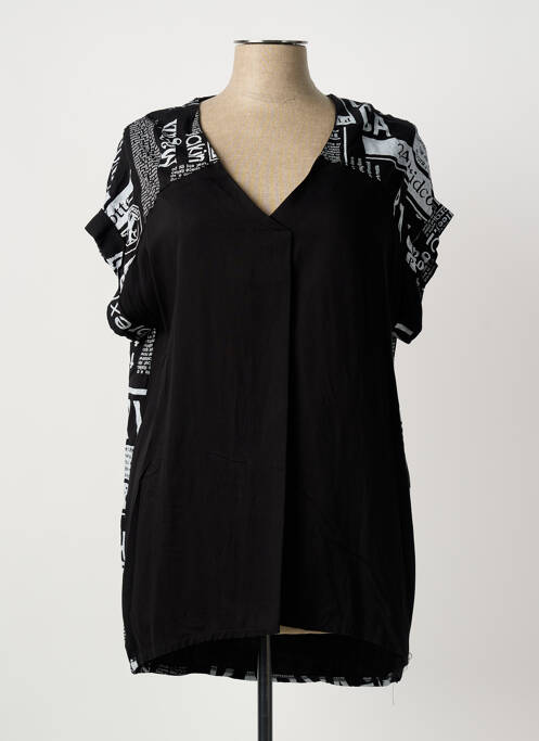 Tunică mâneci scurte guler în v negru QUATTRO femme