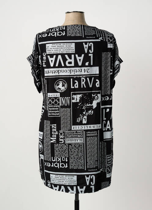 Tunică mâneci scurte guler în v negru QUATTRO femme