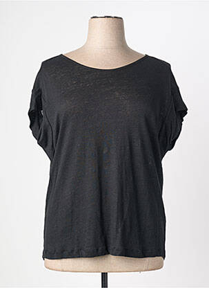Top țesătură jersey mâneci scurte negru QUATTRO femeie