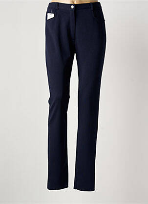 Pantalon slim talie elastică mărime normală albastru JUMFIL femeie