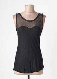 Top țesătură jersey fără mâneci negru QUATTRO femme
