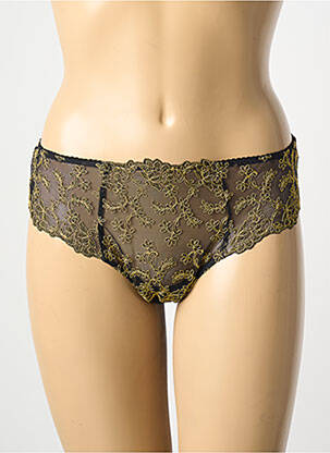Tanga efect material satinat negru AMBRA femeie