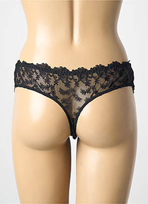 Tanga efect material satinat negru AMBRA femeie