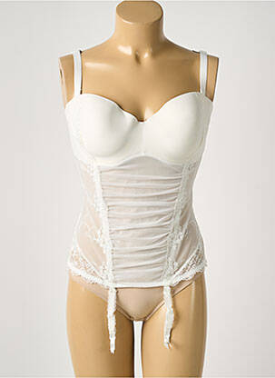 Corset top sutien modelat alb LUNA femeie