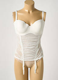 Corset top sutien modelat alb LUNA femme