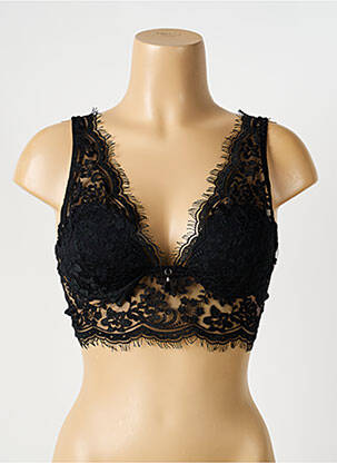 Sutien efect material satinat top sutien modelat negru AMBRA femeie