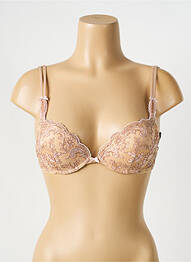Sutien efect material satinat top sutien push-up bej AMBRA femme