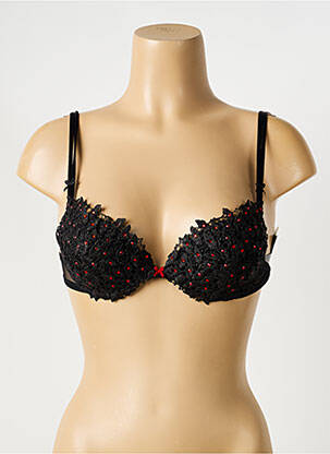 Sutien efect material satinat top sutien push-up negru AMBRA femeie