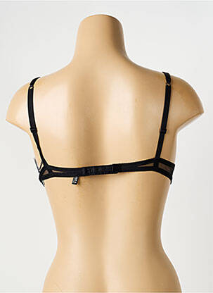 Sutien efect material satinat top sutien push-up negru AMBRA femeie
